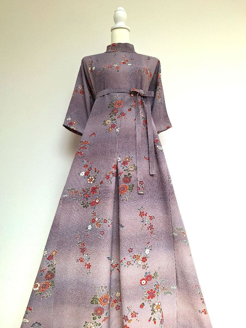 着物リメイクワンピース3632