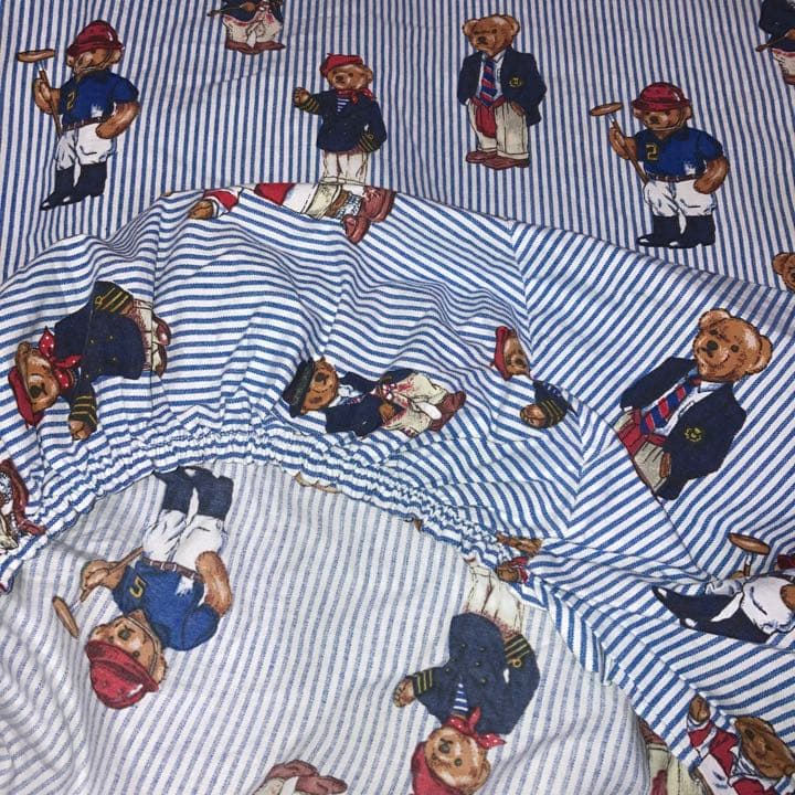 ヴィンテージ USA製 ポロベアー ベッドカバー 洗濯済み清潔