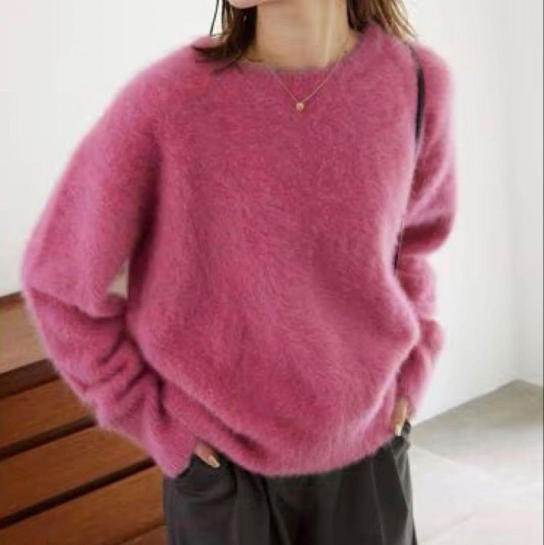 SLOBE IENA フォックスカシミヤプルオーバー ピンク