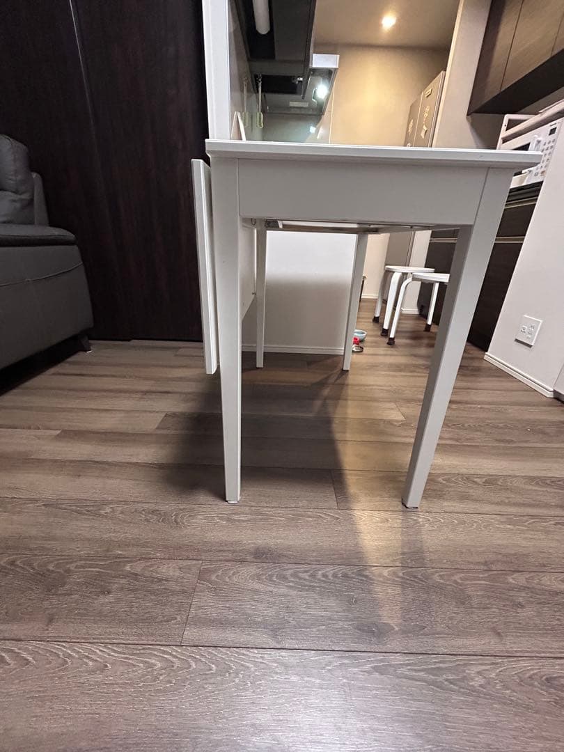 IDANÄS イダネス ドロップリーフテーブル, ホワイト 送料込み