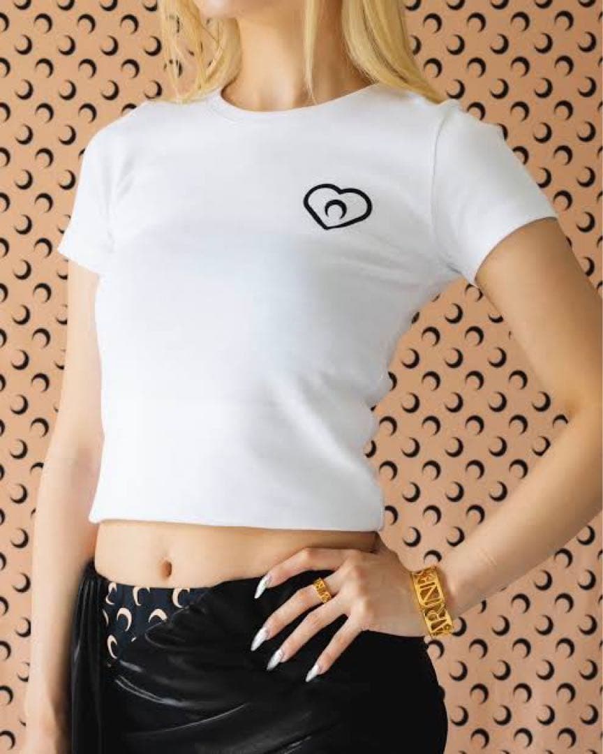 MARINE SERRE ハート　Tシャツ ホワイト