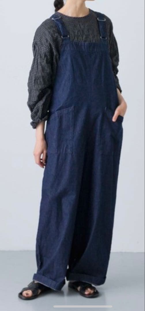 かぐれ　バッククロスサロペット　インディゴ