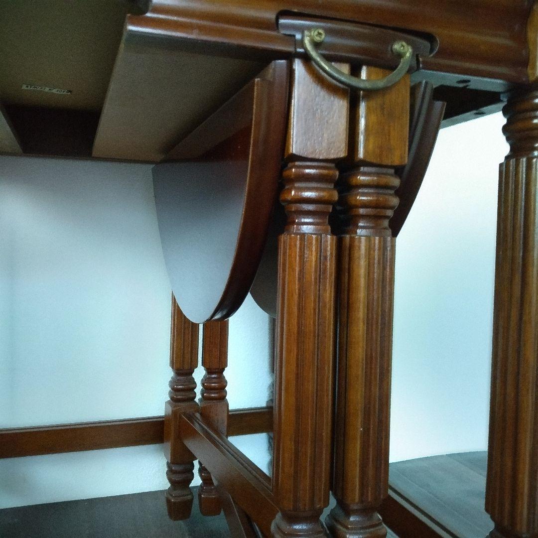 ✩アンティークテーブル ＋折り畳みテーブルセット　ダークブラウン　美品✩