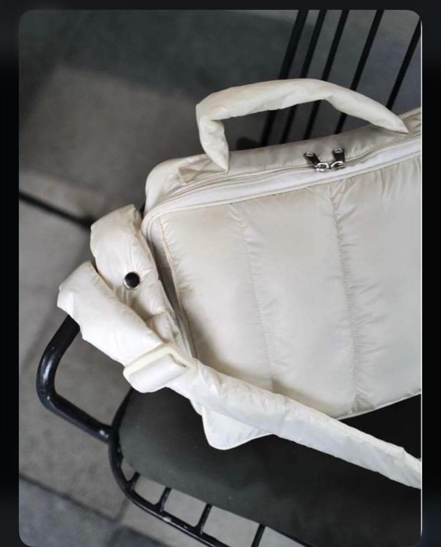 ホワイト キルティング マザーズバッグ