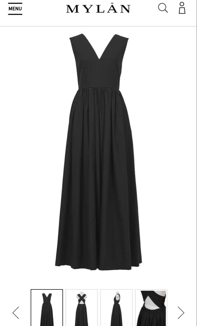 マイラン 2025SS MYLÀN Vネックマキシ丈ドレス