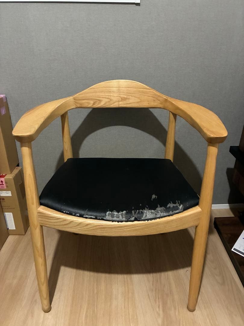 ウェグナー　リプロダクト品　オーク×ブラック　ダイニングチェア①