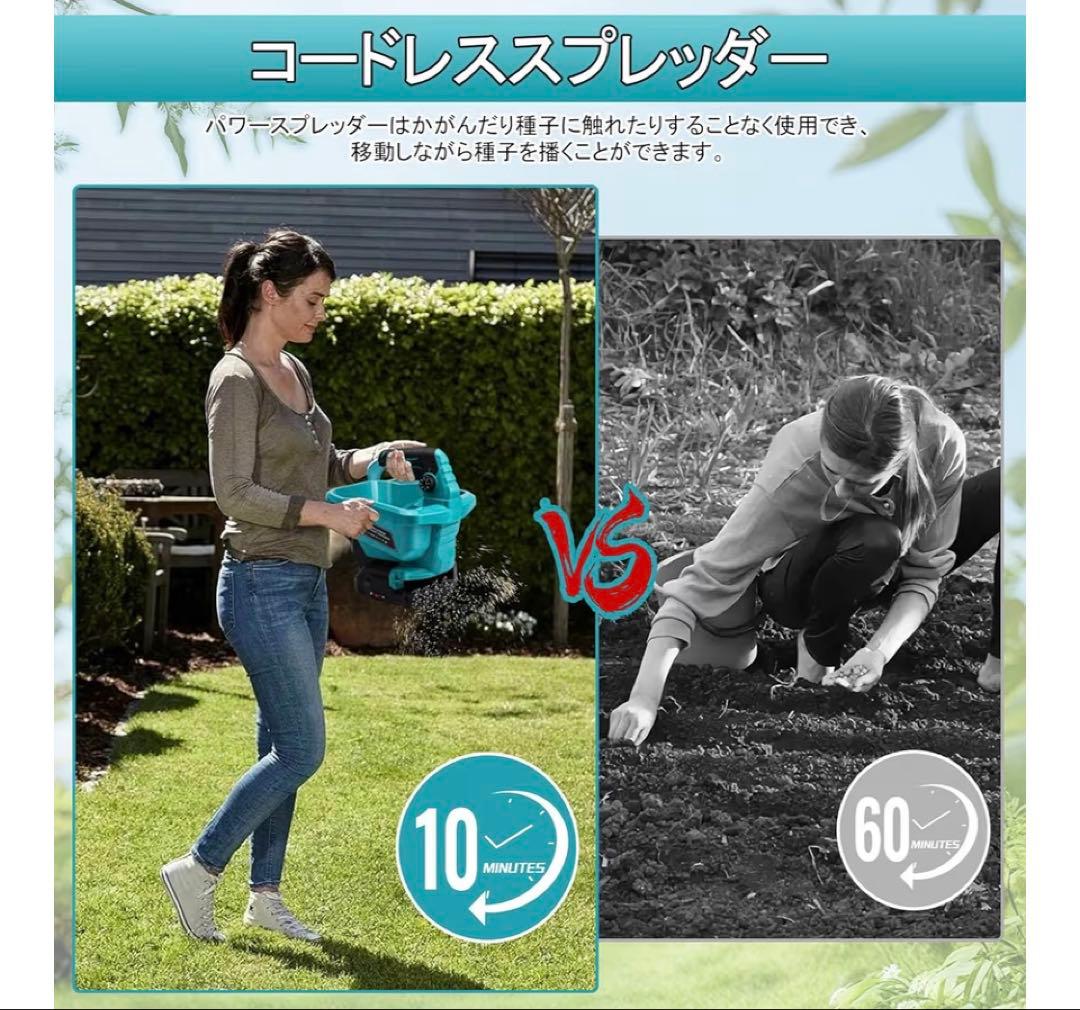 電動 散粒機 充電式 種まき機 散布機 播種機 本体のみ 芝生 飼料 目土 肥料