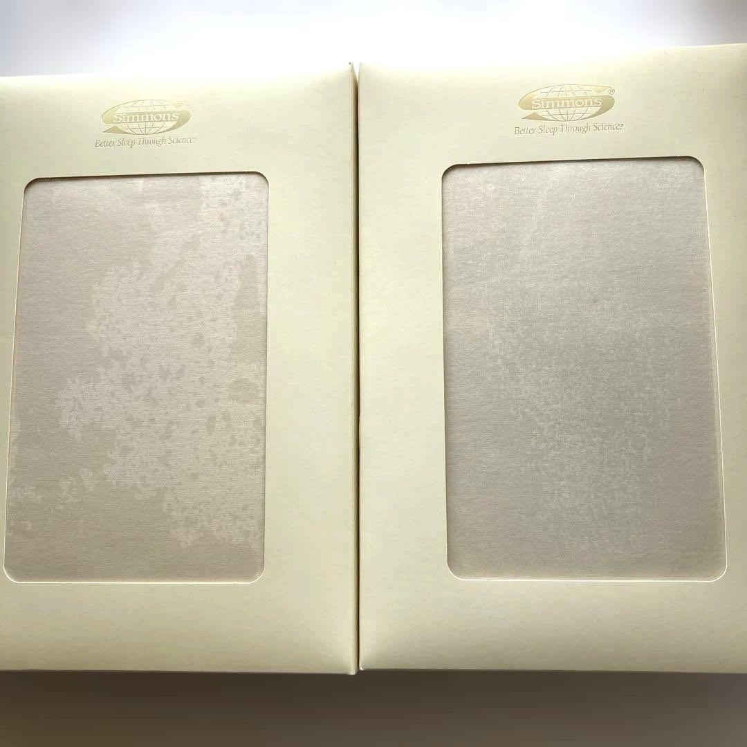 シモンズ　ファインラグジュアリー　ボックスシーツ　コンフォーターカバー　Ｑサイズ