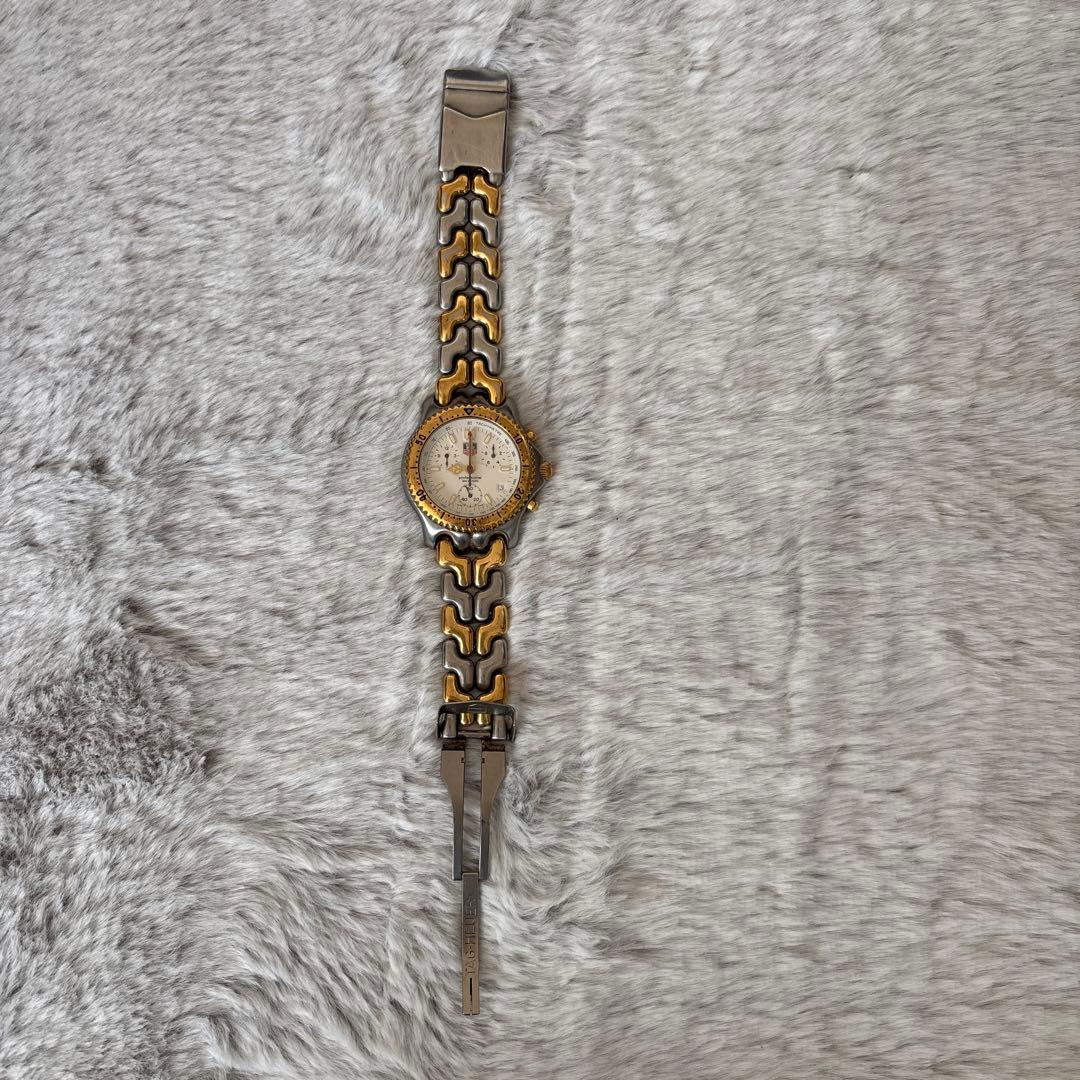 クロノグラフ腕時計 金銀コンビ