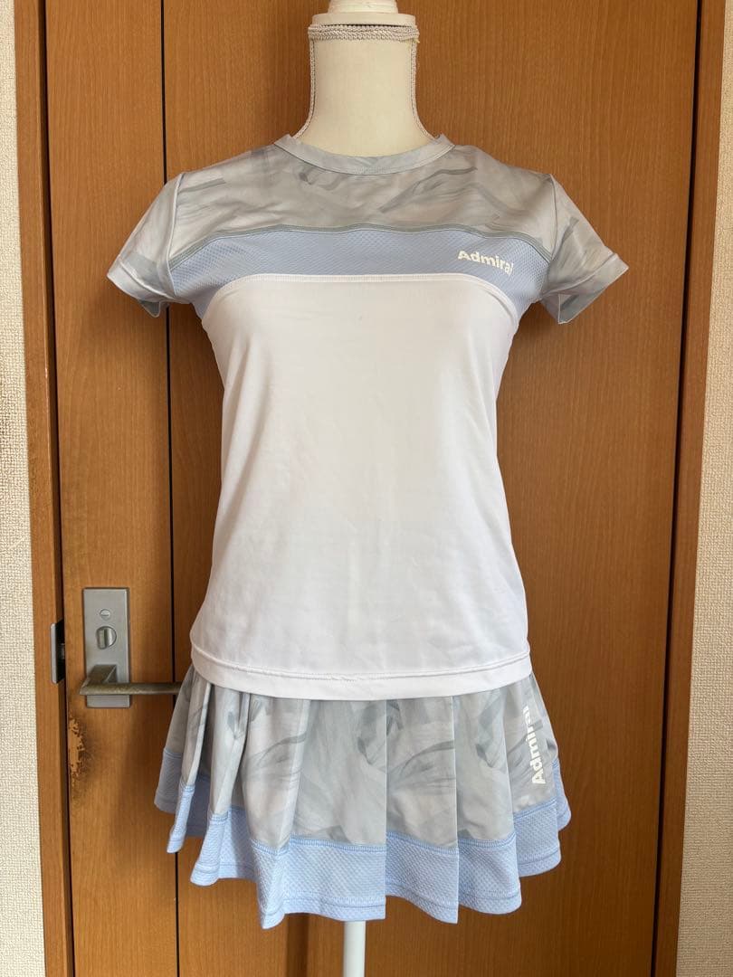 Admiral テニスウェアセット ホワイト/ライトブルー