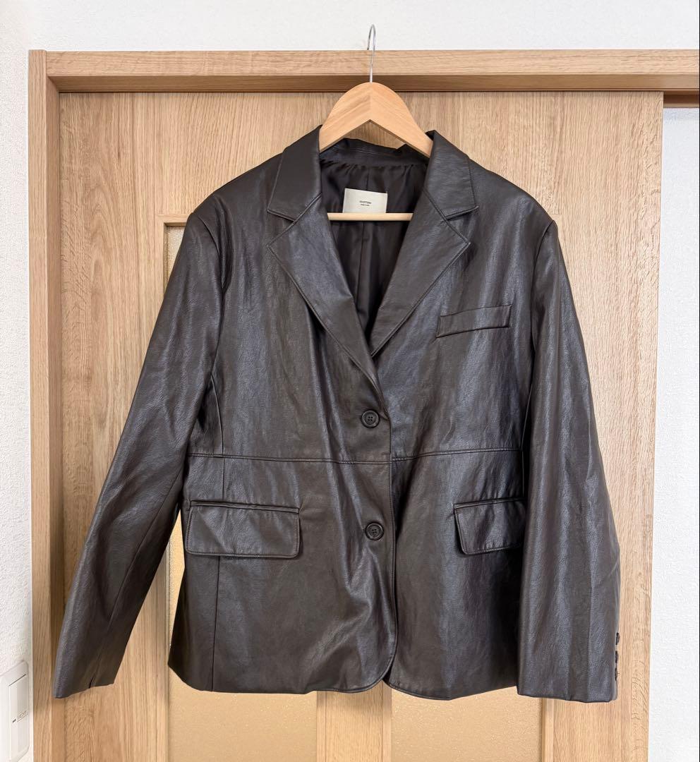 美品⭐︎OHOTOROダークブラウン レザージャケットオーバーサイズ