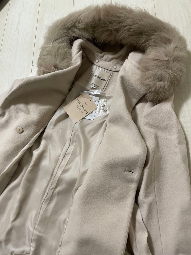 【新品未使用】アプワイザーリッシェ ファーコート ピンクベージュ 1 S