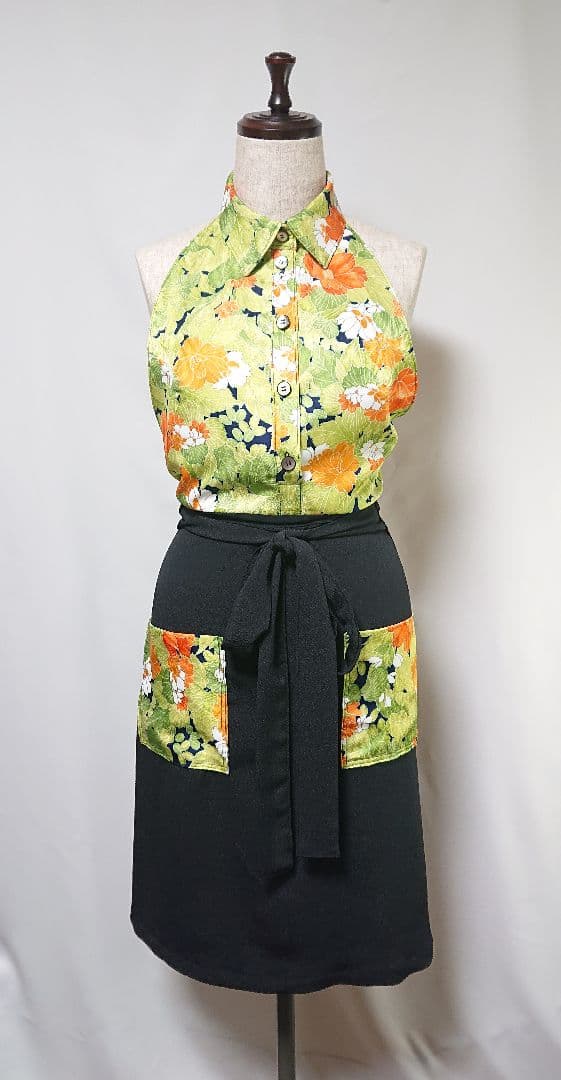 着物で作ったエプロン