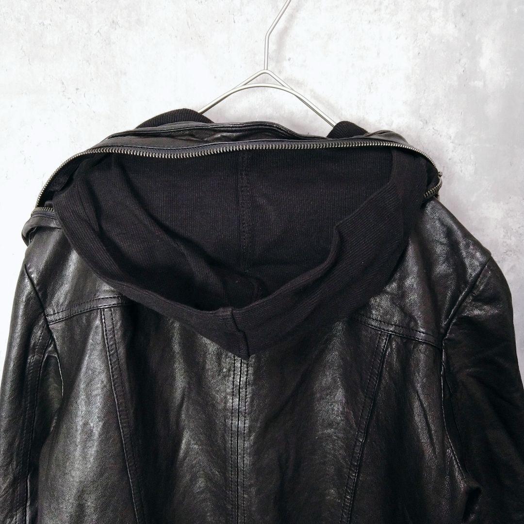 y2k 00s archive フード付き リアルレザー ジャケット 平成ギャル