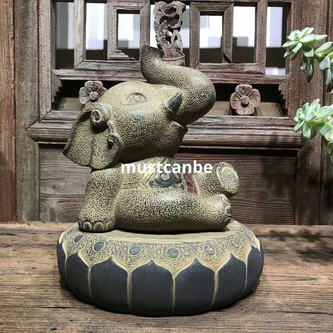 石像 彫刻吉祥象 応接間 書斎 茶室 開運 風水 招財 装飾品 工芸品 置物