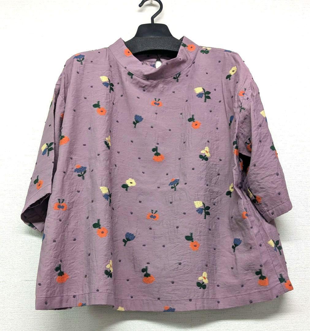 ☆新品☆ Ｍ.＆KYOKO コットン混フラワー刺繍風柄 ブルオーバー