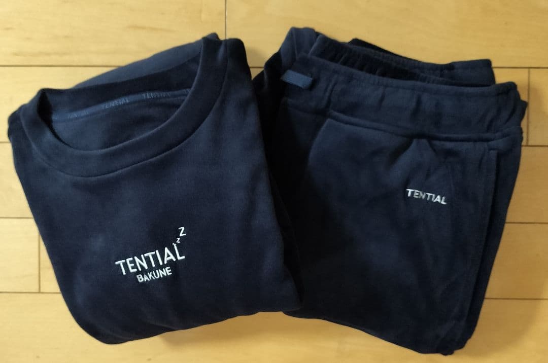 BAKUNE ベロア 上下セット ネイビー ロングスリーブ ロングパンツ M