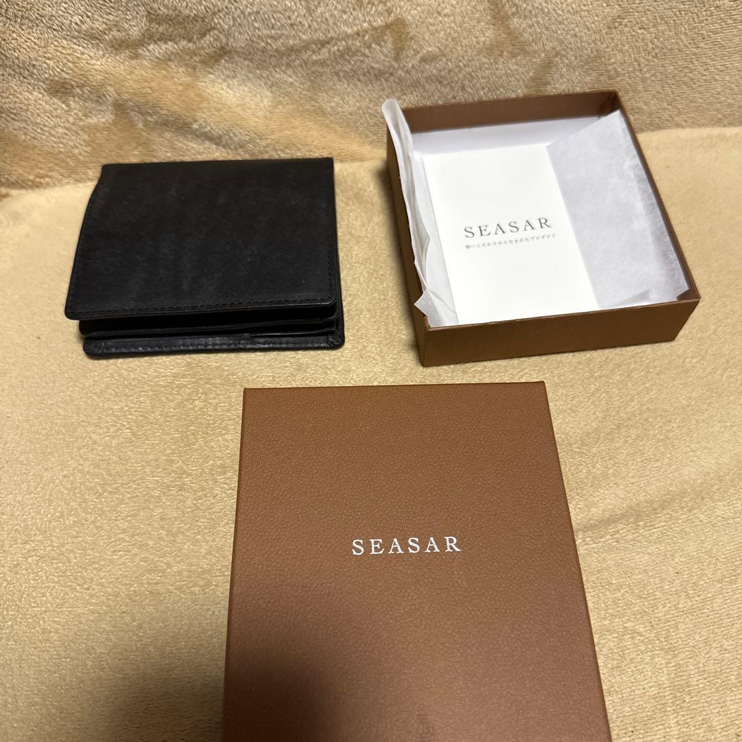 SEASARシーサー Integral 二つ折り財布 プエブロレザー ネロ