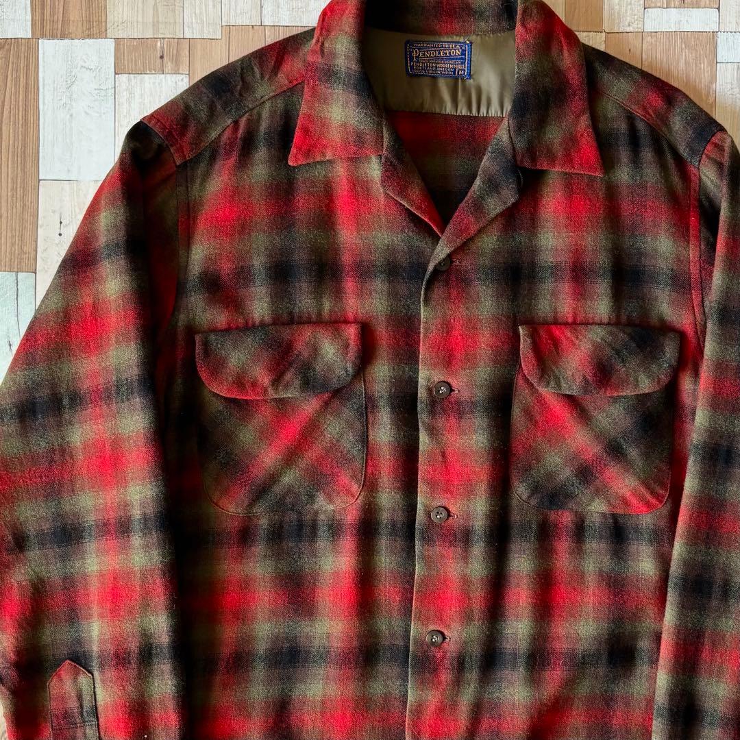 【極上品!!】50s PENDLETON ボードシャツ オンブレ 美品 60s