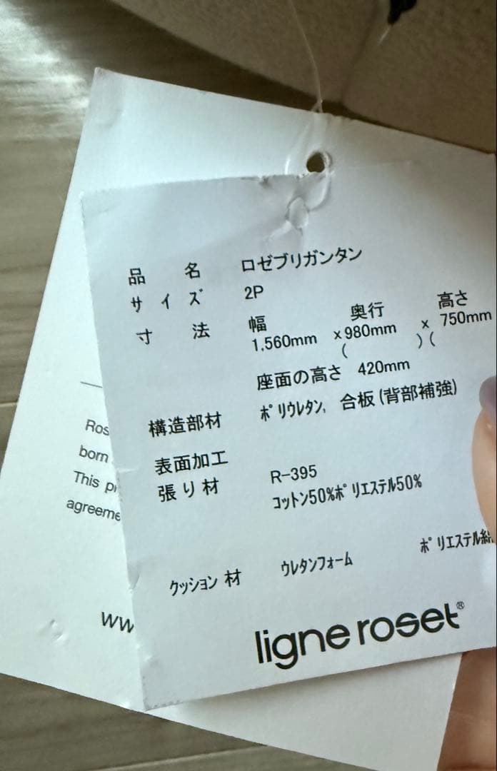 2024年製リーンロゼ　2ｐソファ　ブリガンタン