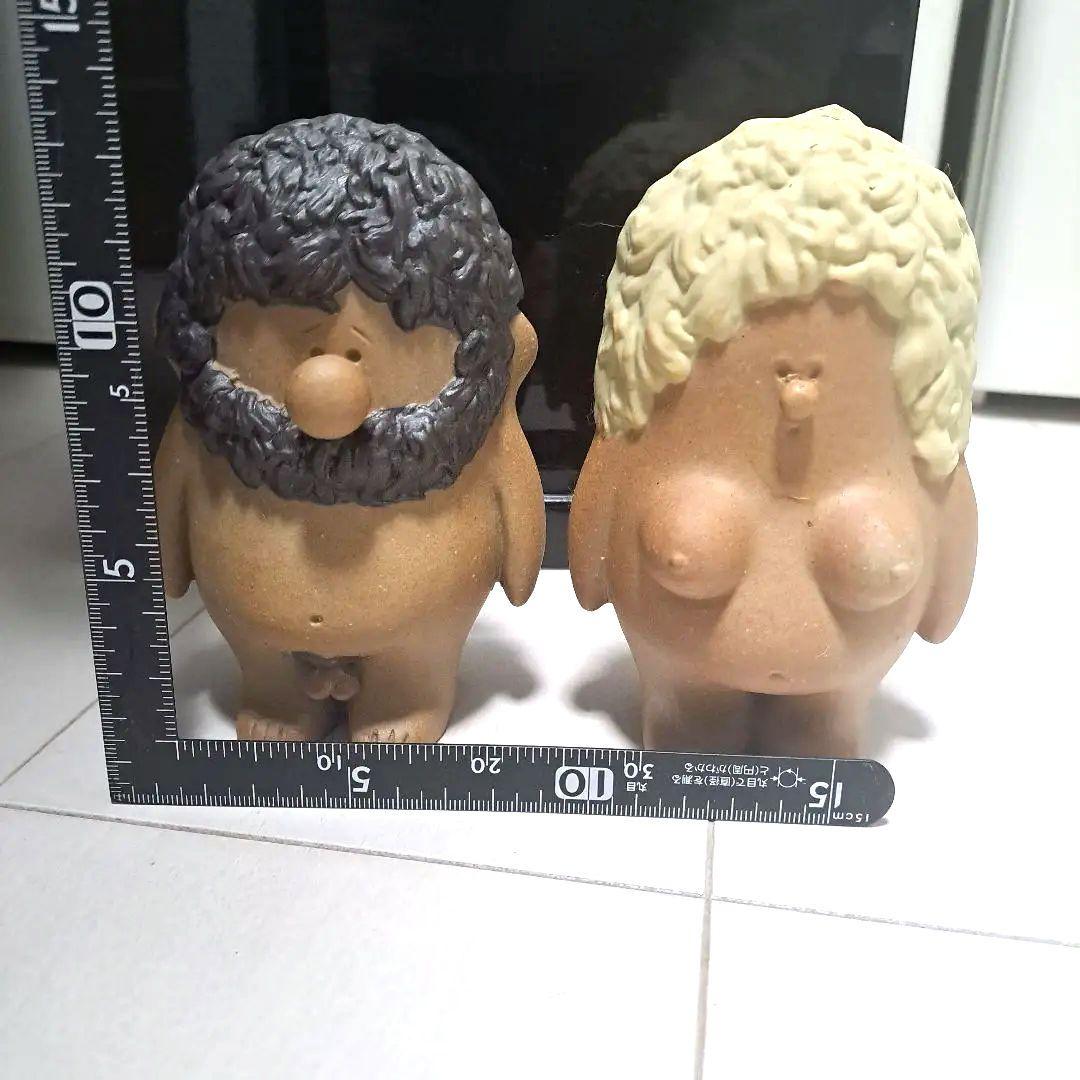 アダム イヴ　陶器の置き物 ペア