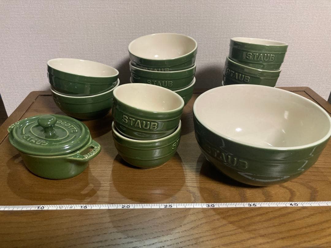 STAUB 食器セット バジルグリーン 全12点