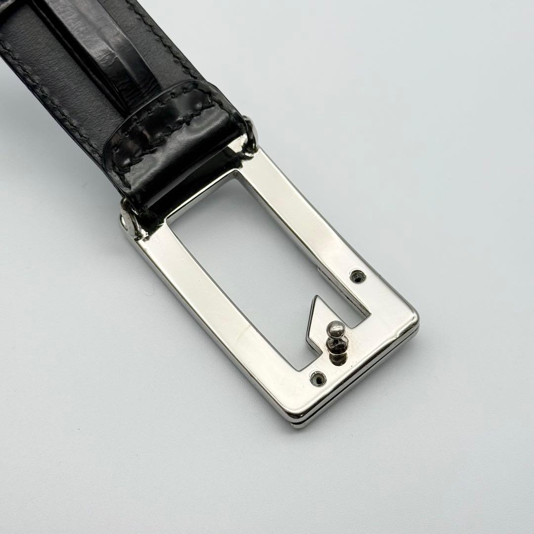 ✨美品✨フェラガモ ベルト Fバックル ビジネス シルバー金具 メンズ レザー