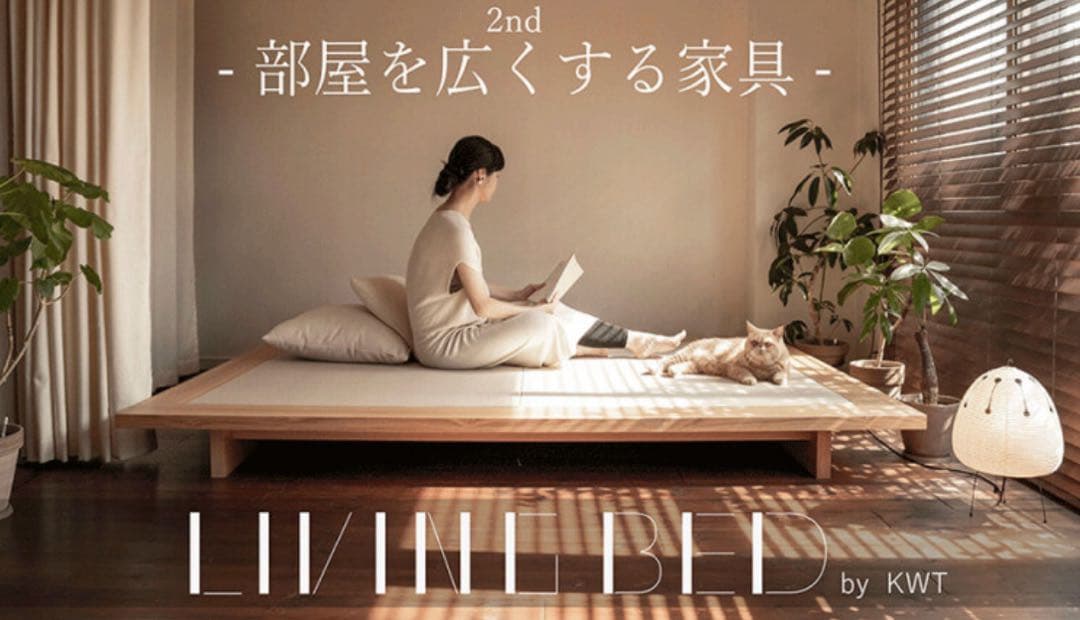 部屋を広くする家具 LIVING BED セミダブル 新色スモーキーブラウン