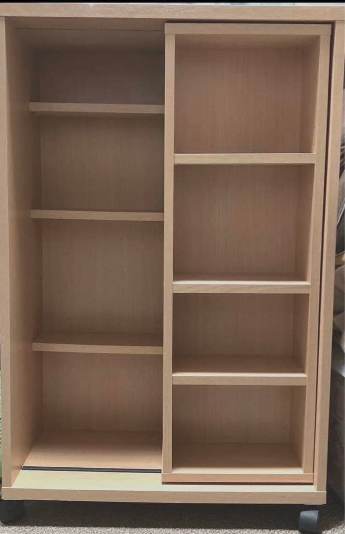 スライド可動式本棚自作移動キャスター付き