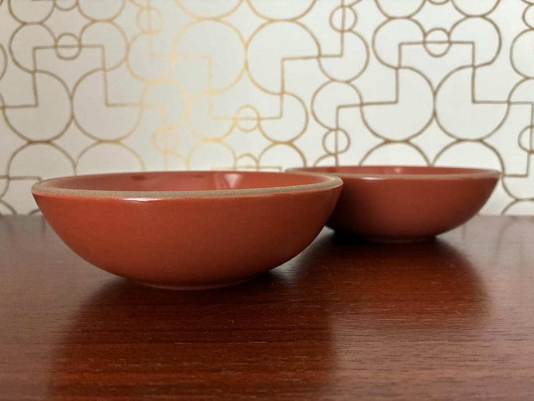 【タイムセール】Heath　ヒースセラミックス　デザートボウル　２個　トマト色
