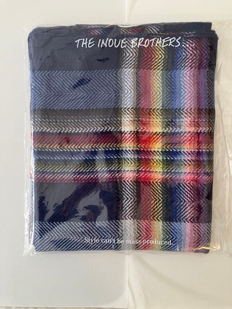 イノウエブラザーズ Multi Coloured Scarf Navy