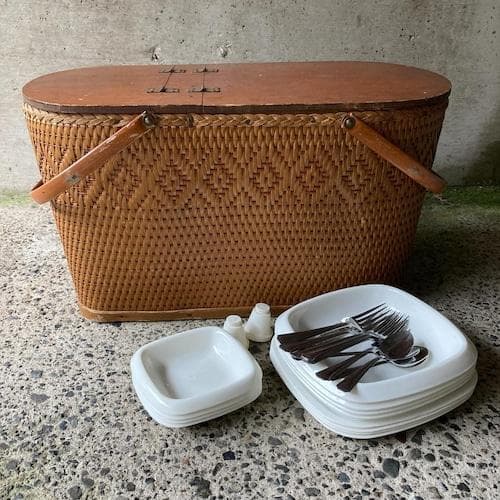 ビンテージ 60’s BURLINGTON社製 ピクニックバスケット USA製