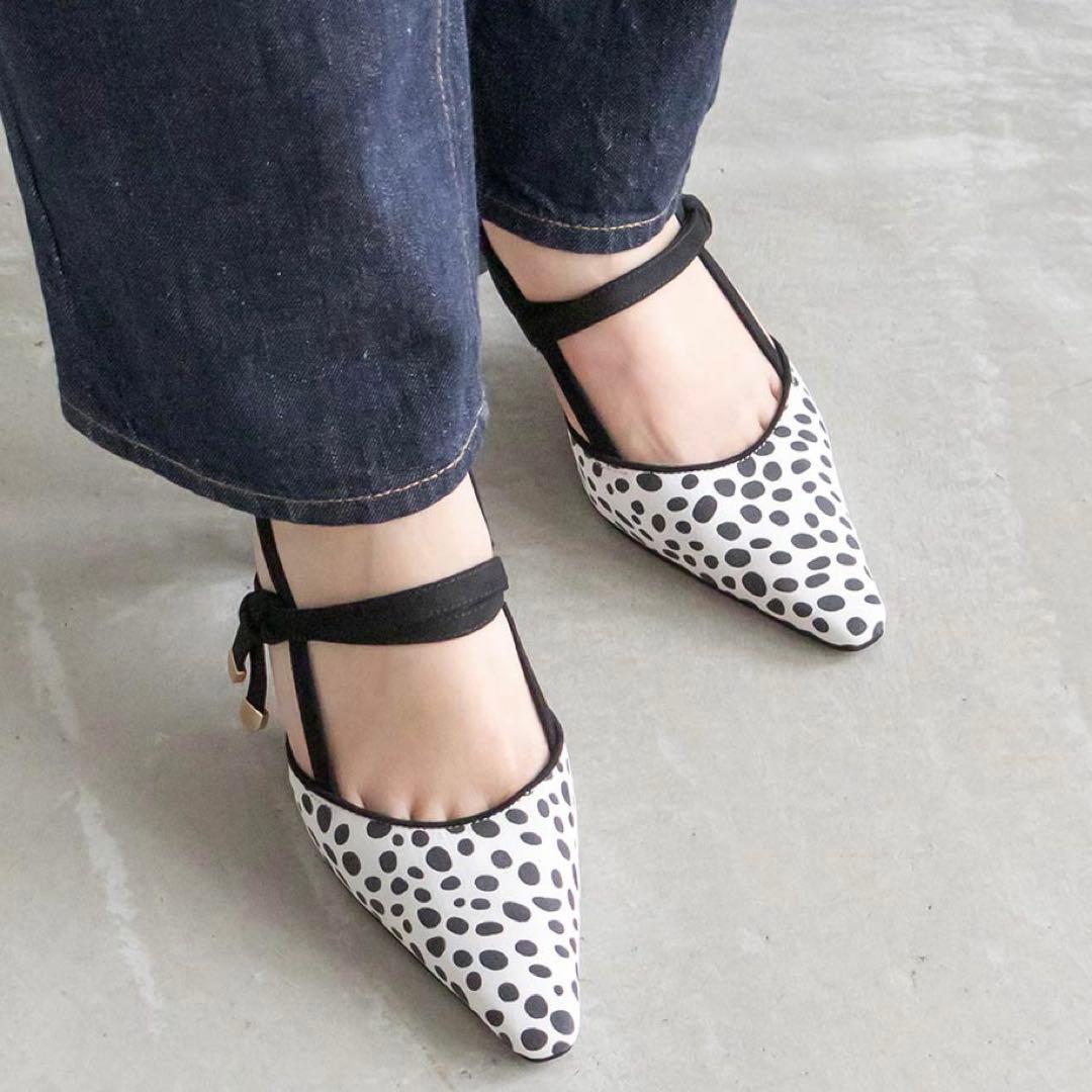 RANDA ランダ リボンモチーフストラップパンプス Lサイズ 24.5cm新品