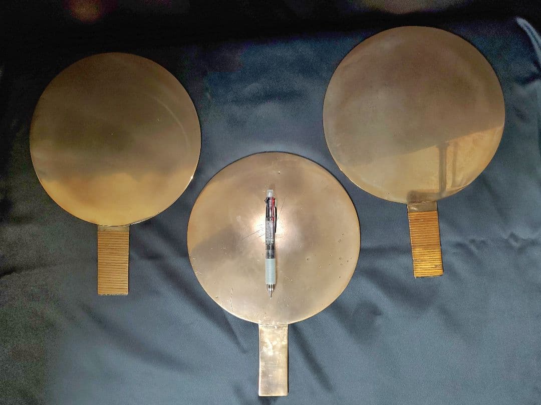 元禄 藤原銘 大銅鏡 柄鏡三点