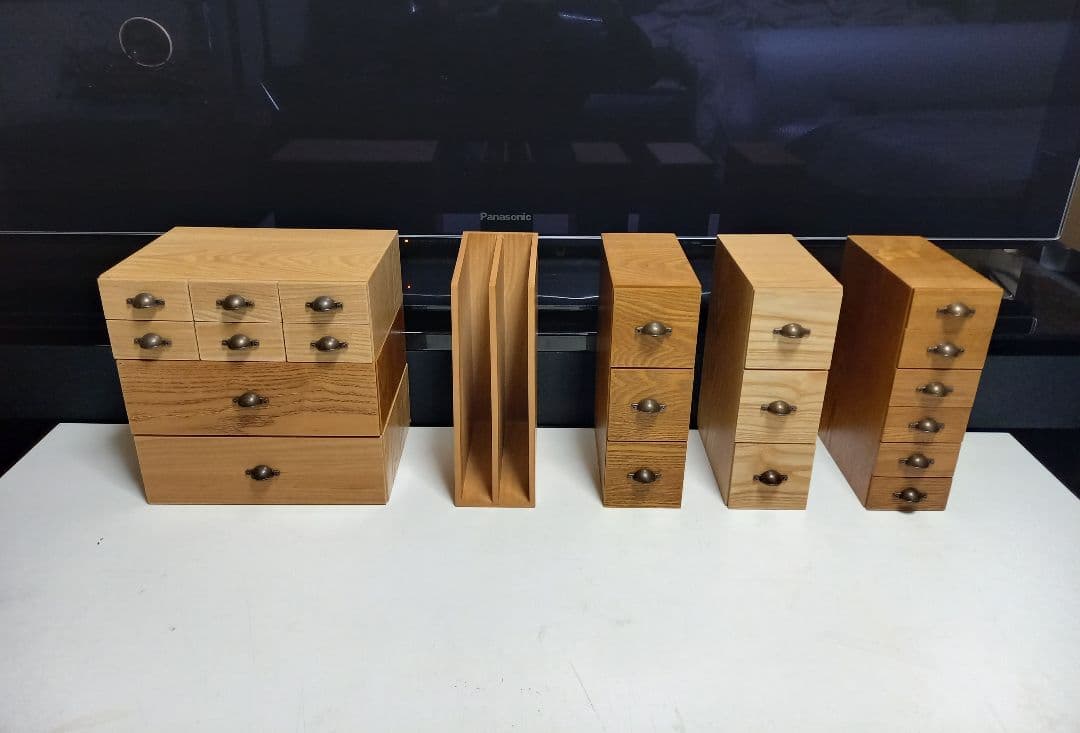 レア　ナチュラル　ウッド　トランスフォーム　フリー　デザイン　小引き出し　セット