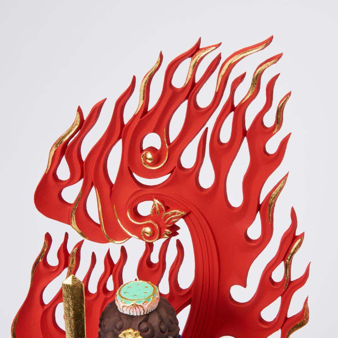 楠　立青不動明王　70ｃｍ　濃彩切金  #073