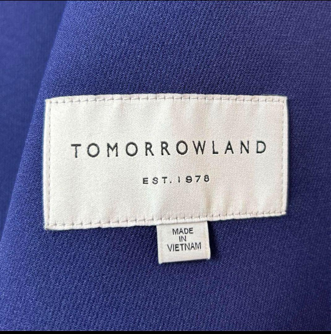 【極美品】TOMORROWLAND ロングチェスターコート 無縫製 ブルー L
