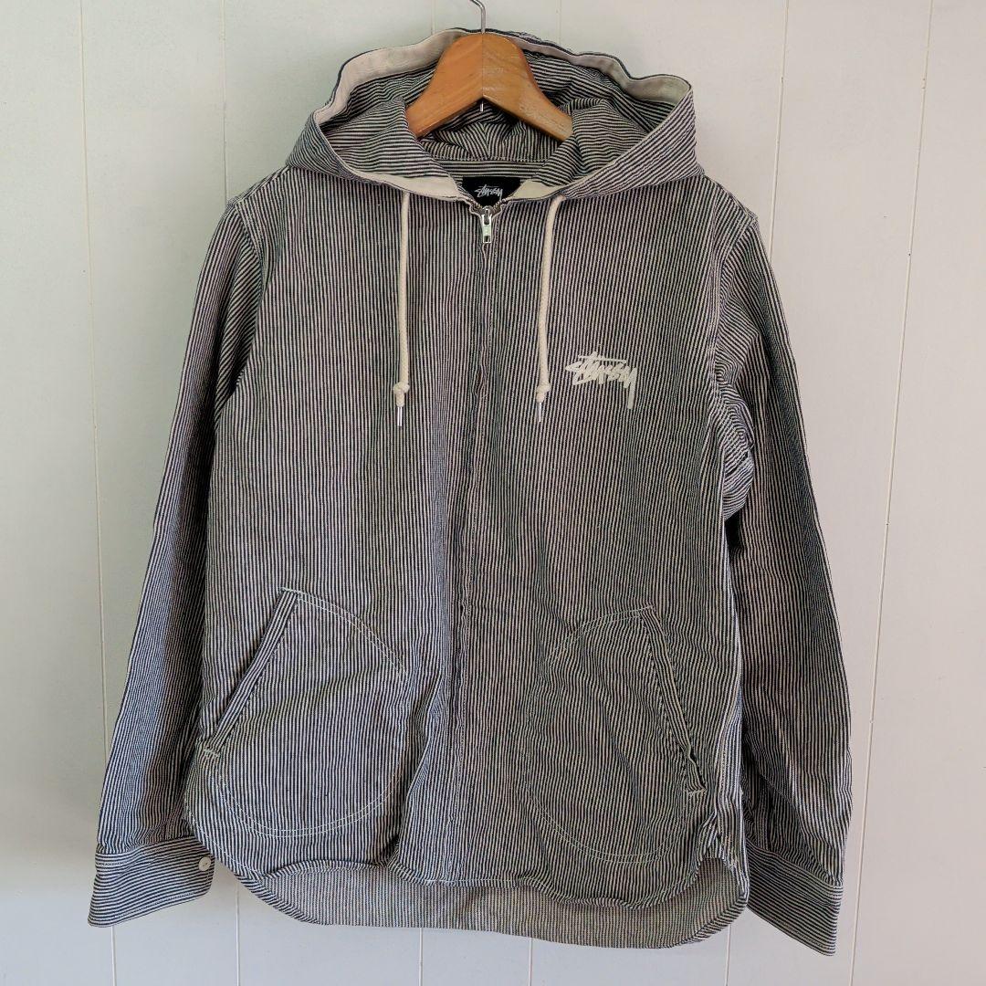 ジャケット・アウター stussy tribe hooded jacket M stripe