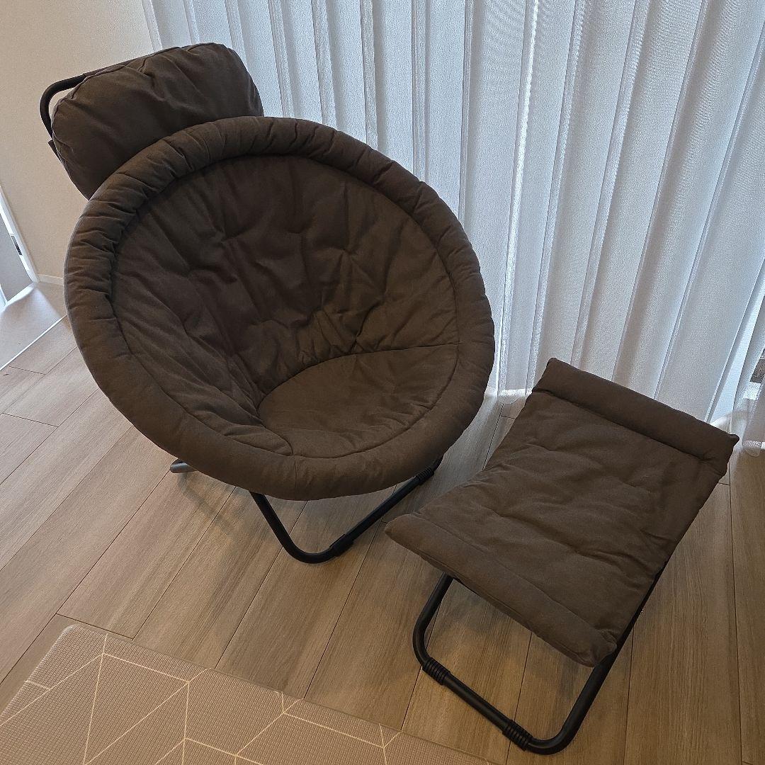 値引可【未使用】【送料無料】2way フォールディングチェア チャコールグレー