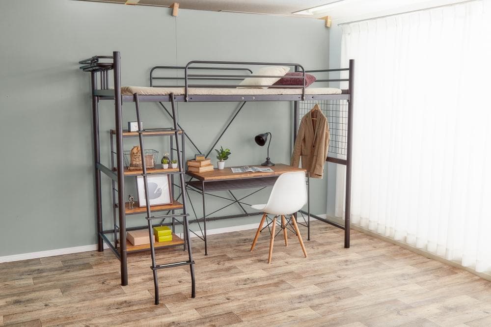 【新品・送料無料】【シングル】 Pionnier ロフトパイプベッド