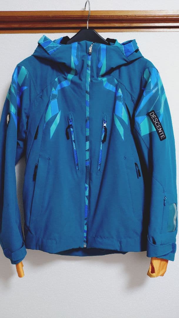DESCENTE グリーン/ブルー スキーウェア/パンツセット ユニセックス S