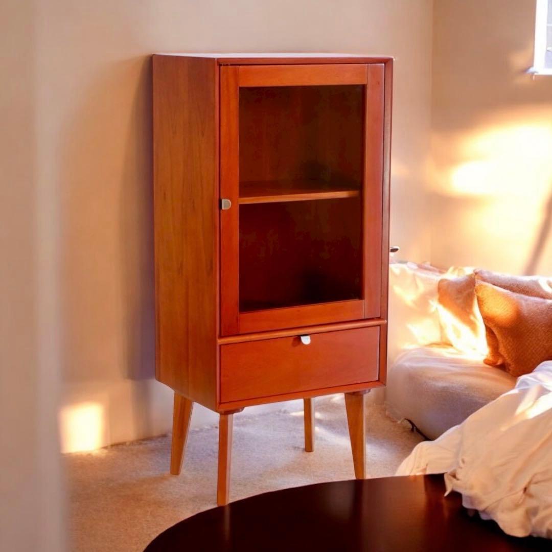 A 新品 北欧 キャビネット 飾り棚 リビング収納 ガラス 本棚 サイドボード