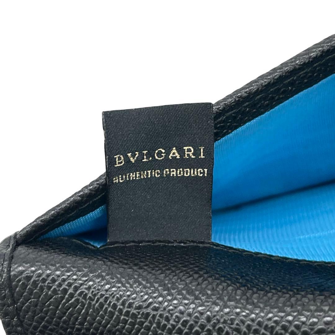 希少✨ブルガリ 長財布 ロゴクリップ グレインレザー ブラック バイカラー