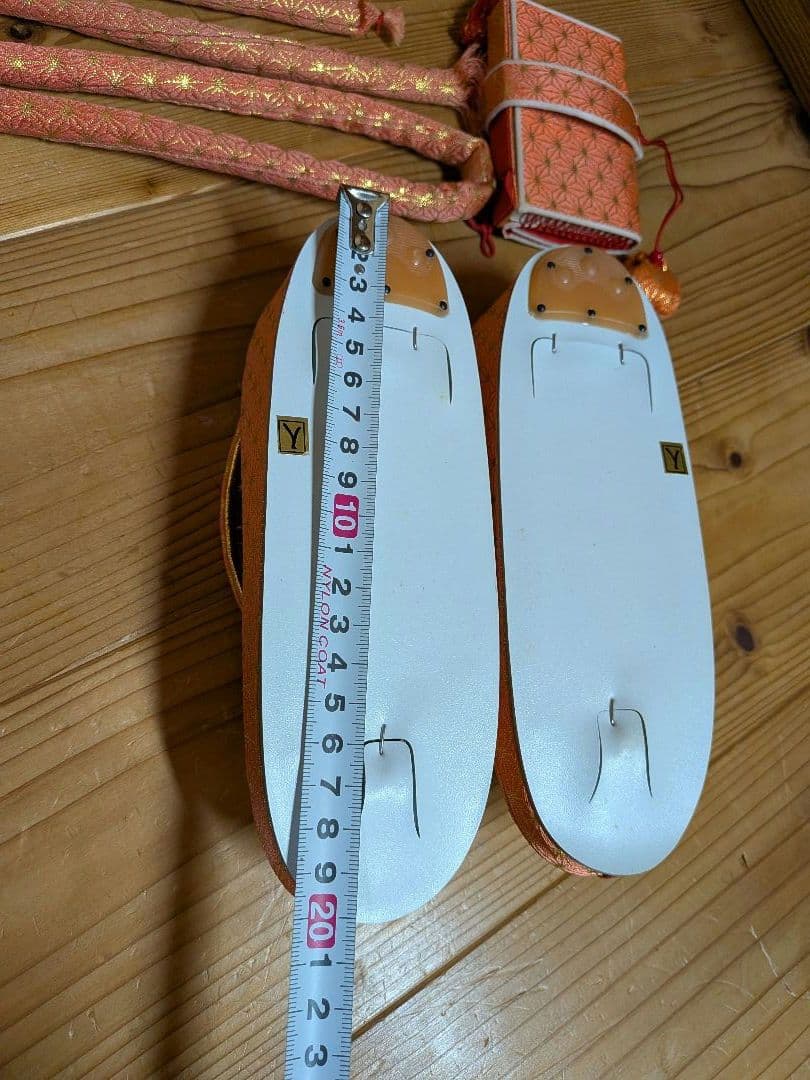 新品　七五三　オレンジ　バッグ　草履　セット　帯