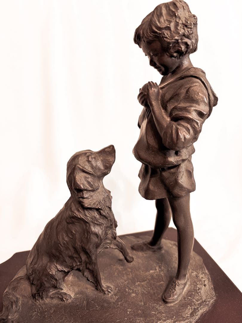 【真作・定価20万円】 大道寺 光弘 作『FRIENDS』　高級　ブロンズ像