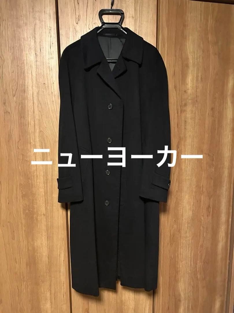 ニューヨーカー　ステンカラー　黒　A7 カシミア100