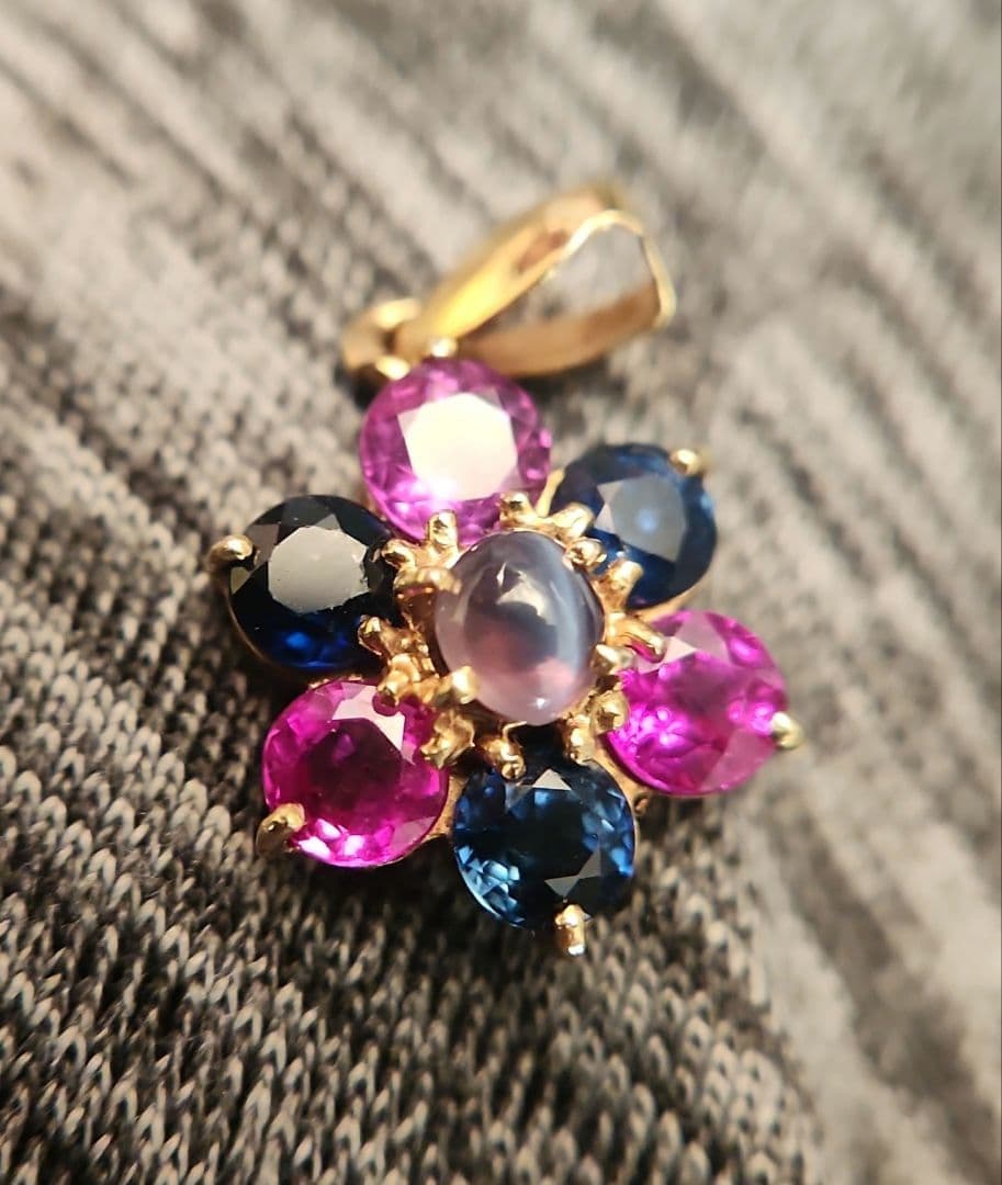 非加熱天然アレキサンドライトキャッツアイK18 ネックレストップ 0.252ct