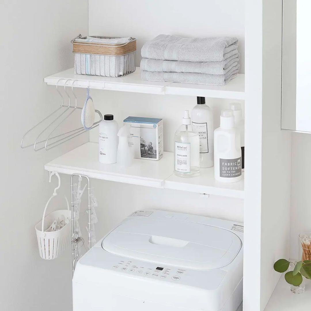 【まとめ買い】山崎実業Tower 伸縮つっぱり棒用棚板S& つっぱり棒