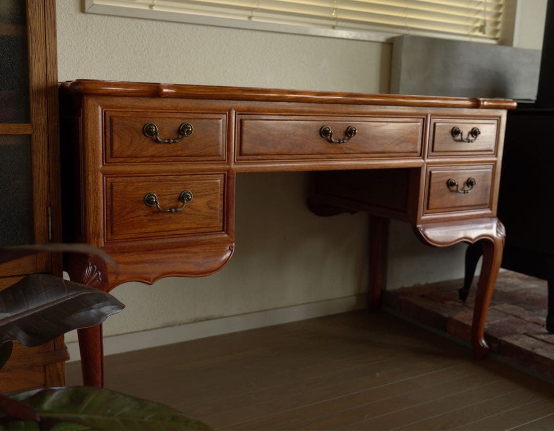 アンティーク　猫脚デスク　テーブル　引出し5杯 ビンテージ　工芸品