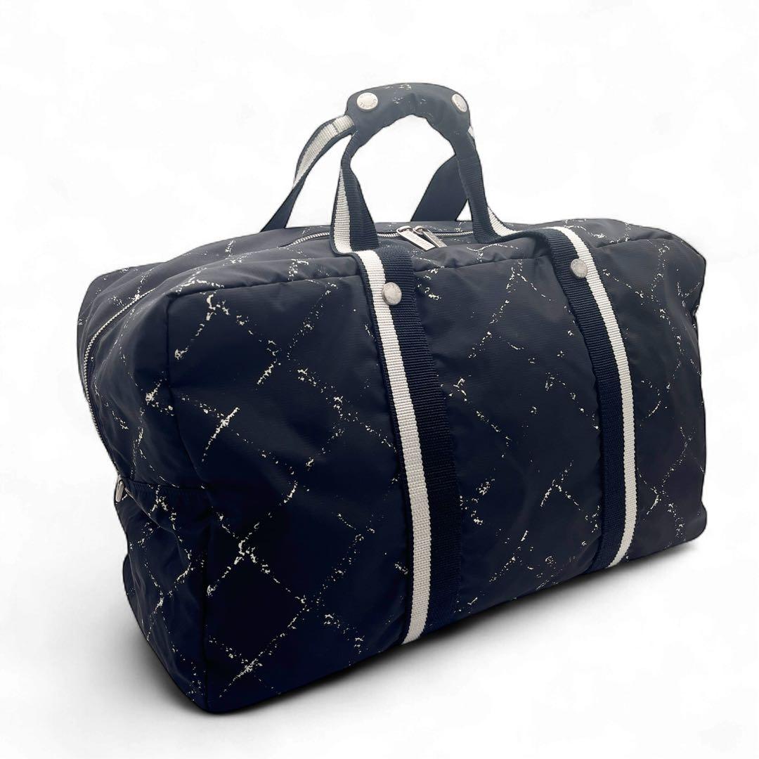 CHANEL シャネル 旧トラベルライン ボストンバッグ ブラック系